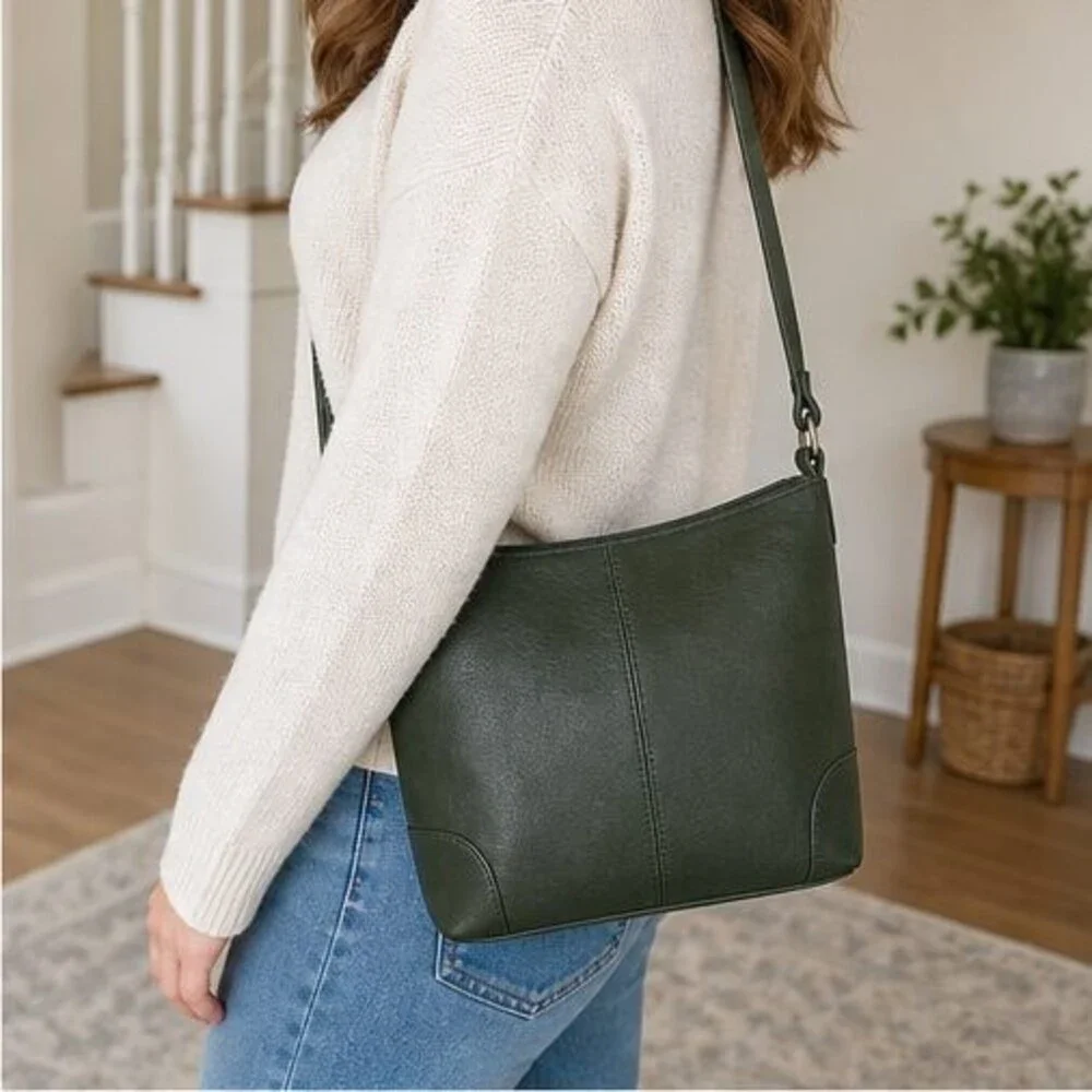 Espresso Pebbled Crossbody Bag